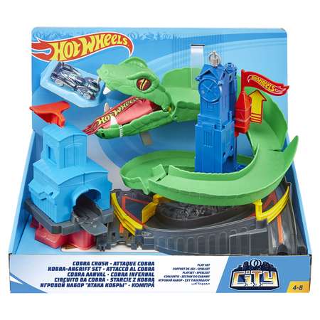 Трек Hot Wheels Сити Бросок Кобры с пусковой установкой