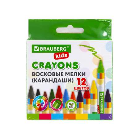 Восковые мелки Brauberg 12 шт.