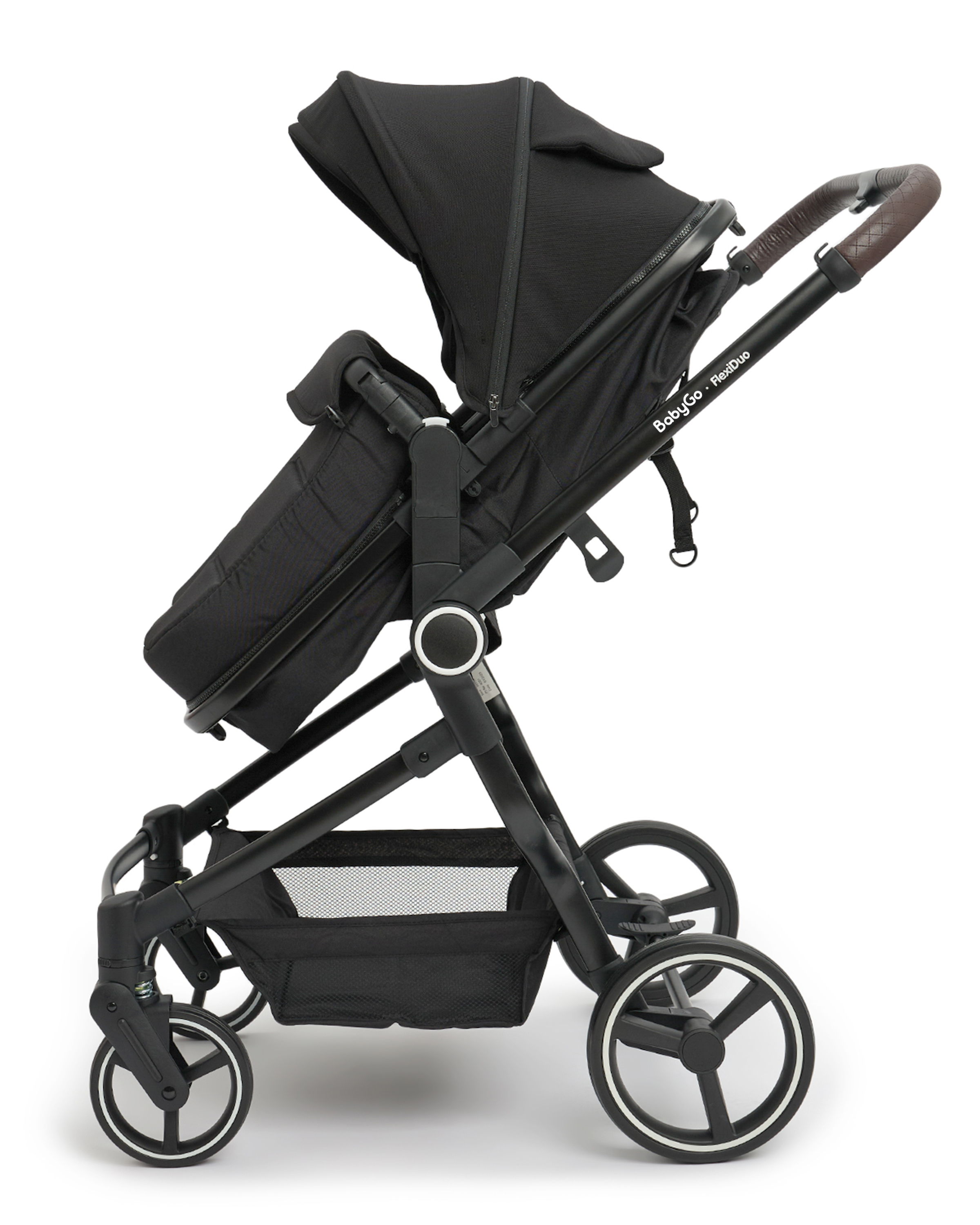 Коляска прогулочная для двойни BabyGo Flexi Duo New черный - фото 16