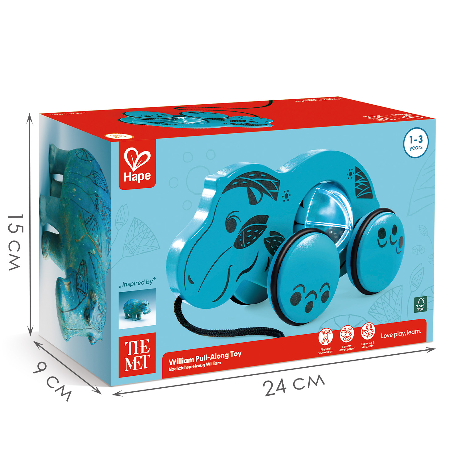 Игрушка Hape каталка Бегемотик - фото 7