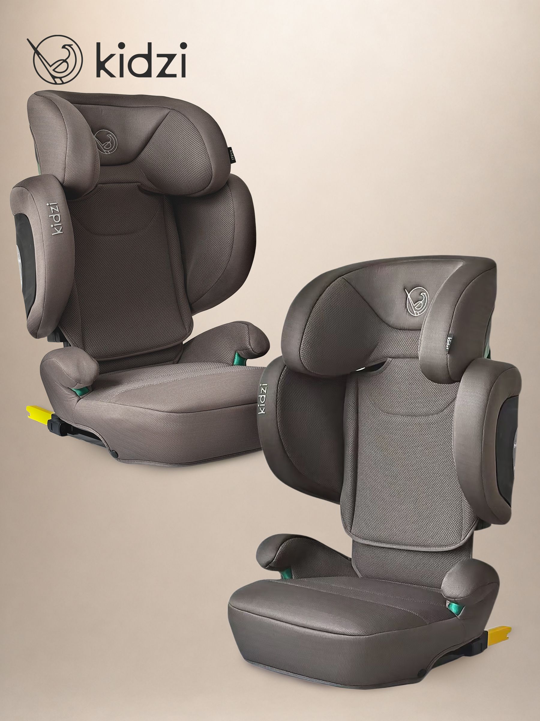 Автокресло Kidzi Itiro i-SIZE от 3.5 до 12 лет Isofix 2/3 (15-36 кг) коричневый - фото 14
