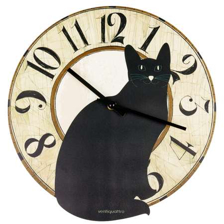 Интерьерные часы 1TOY Gatto nero D 450 мм