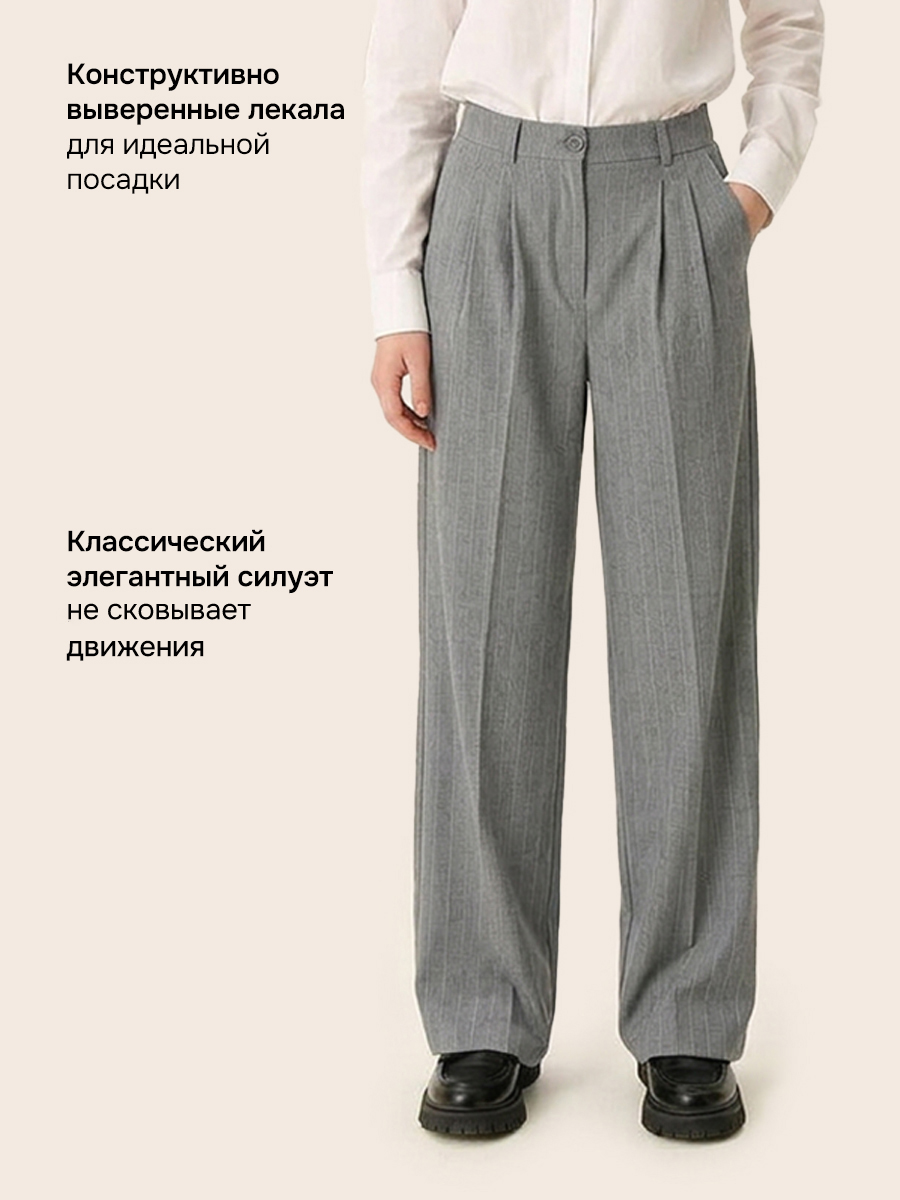 Брюки NIKASTYLE 2ш72426 серая полоска - фото 3