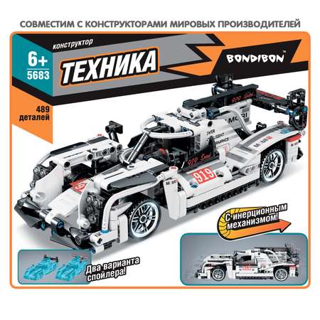 Конструктор Bondibon инженерный Машина гоночная 489 дет.