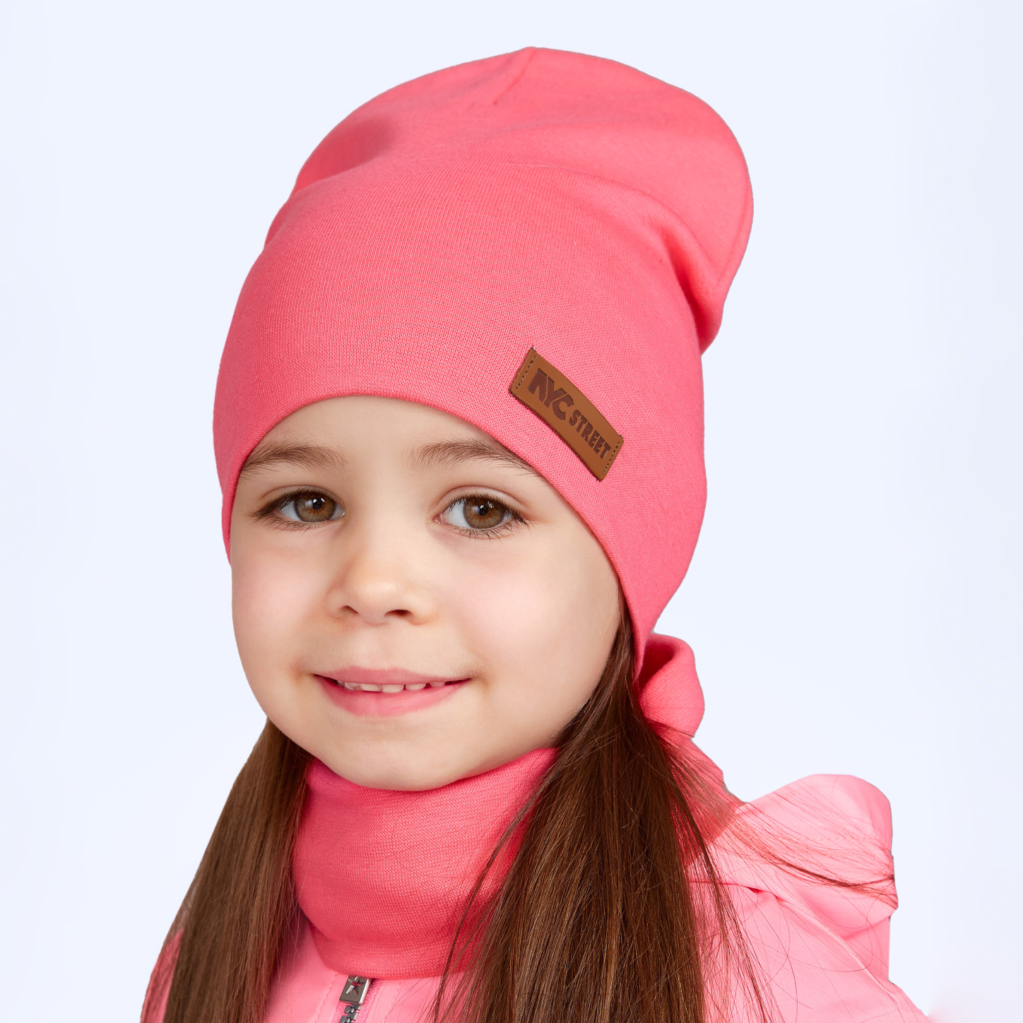 Шапка и снуд KUBRIO KU-H-67-plainG-pink - фото 3
