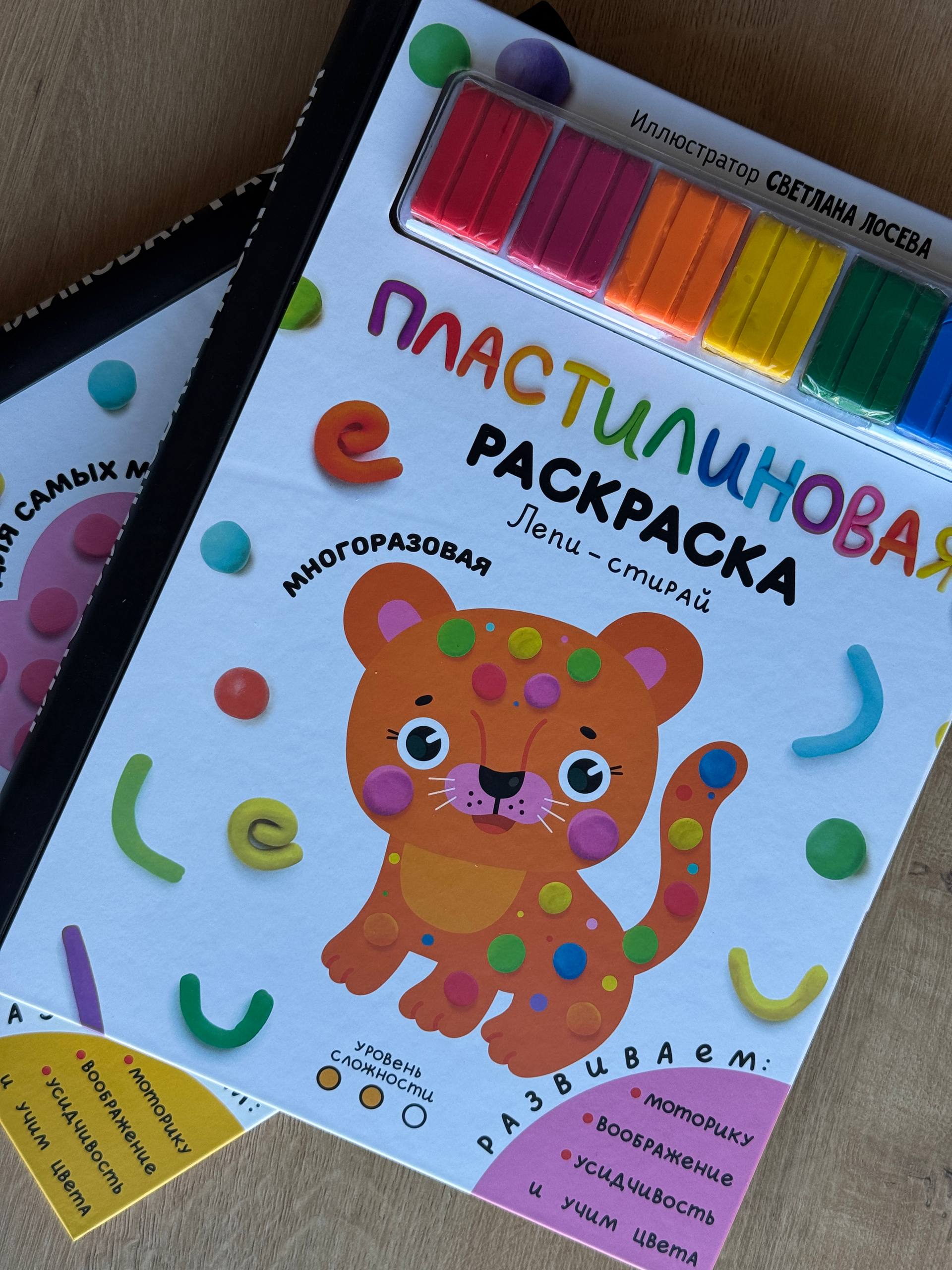 Многоразовая пластилиновая раскраска Счастье внутри Развивающая тактильная книжка для малышей с заданиями Лепи-стирай Ур 2 - фото 1