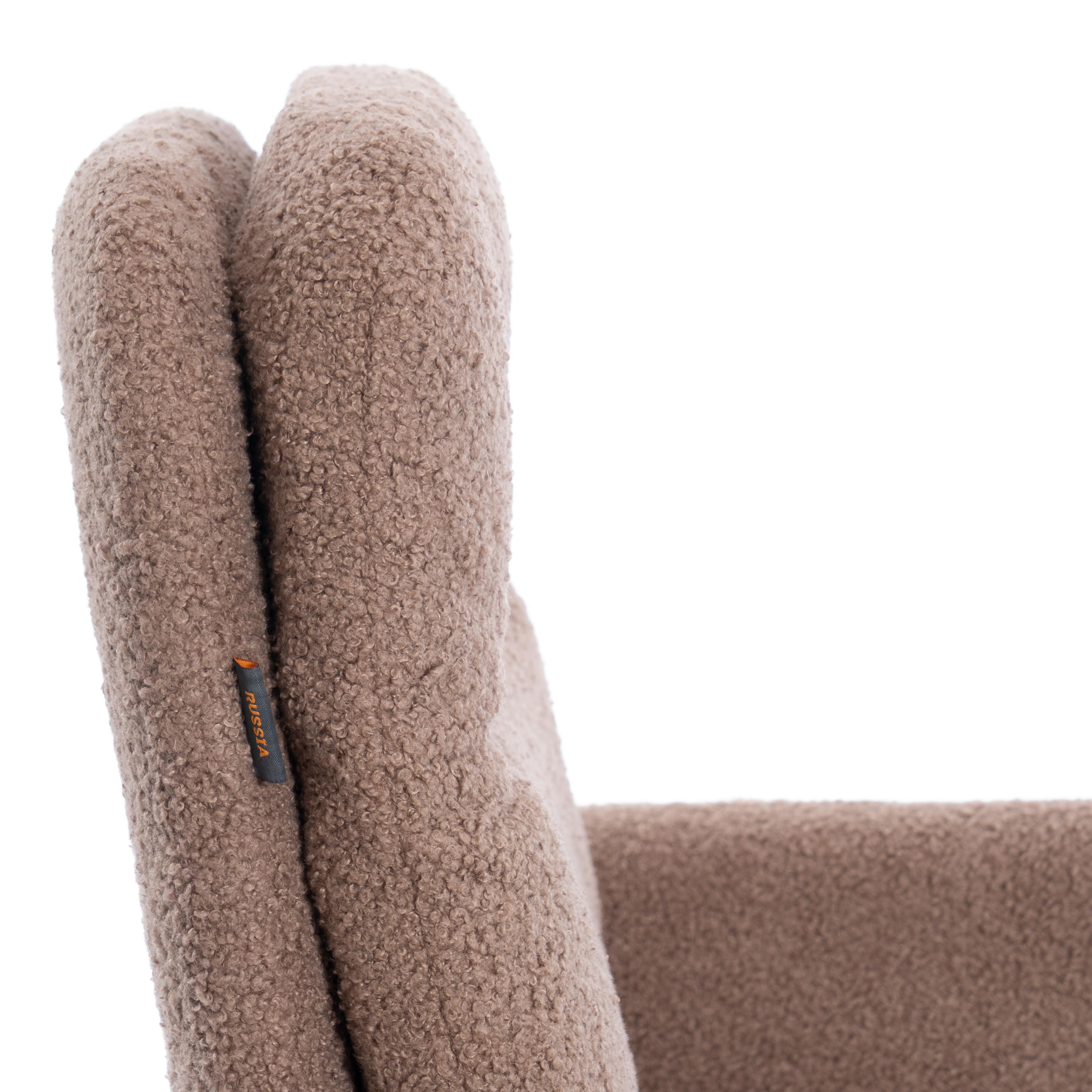 Компьютерное кресло TETCHAIR Dover хром, букле, коричневый - фото 10