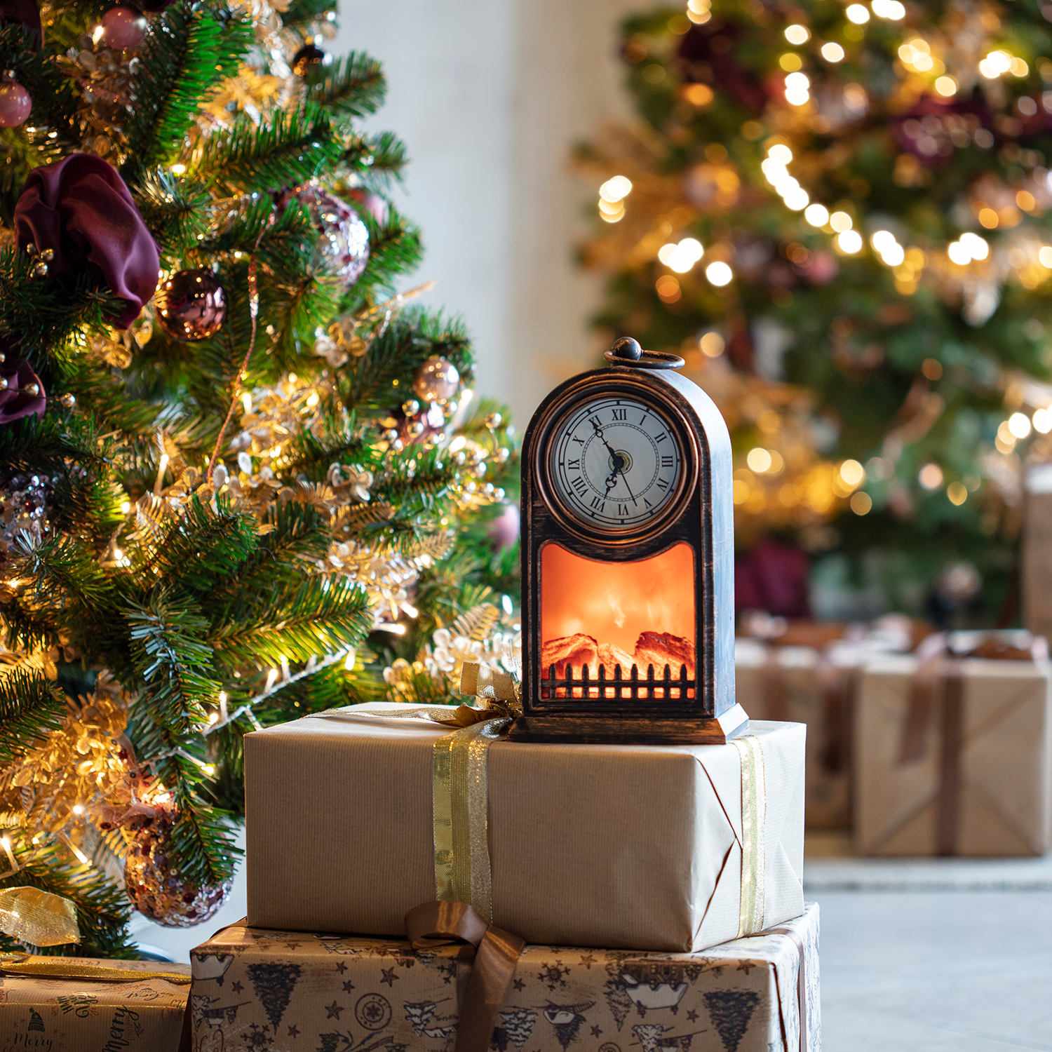 Светодиодный светильник NEON-NIGHT «Старинные часы» USB + батарейки с эффектом живого огня - фото 7