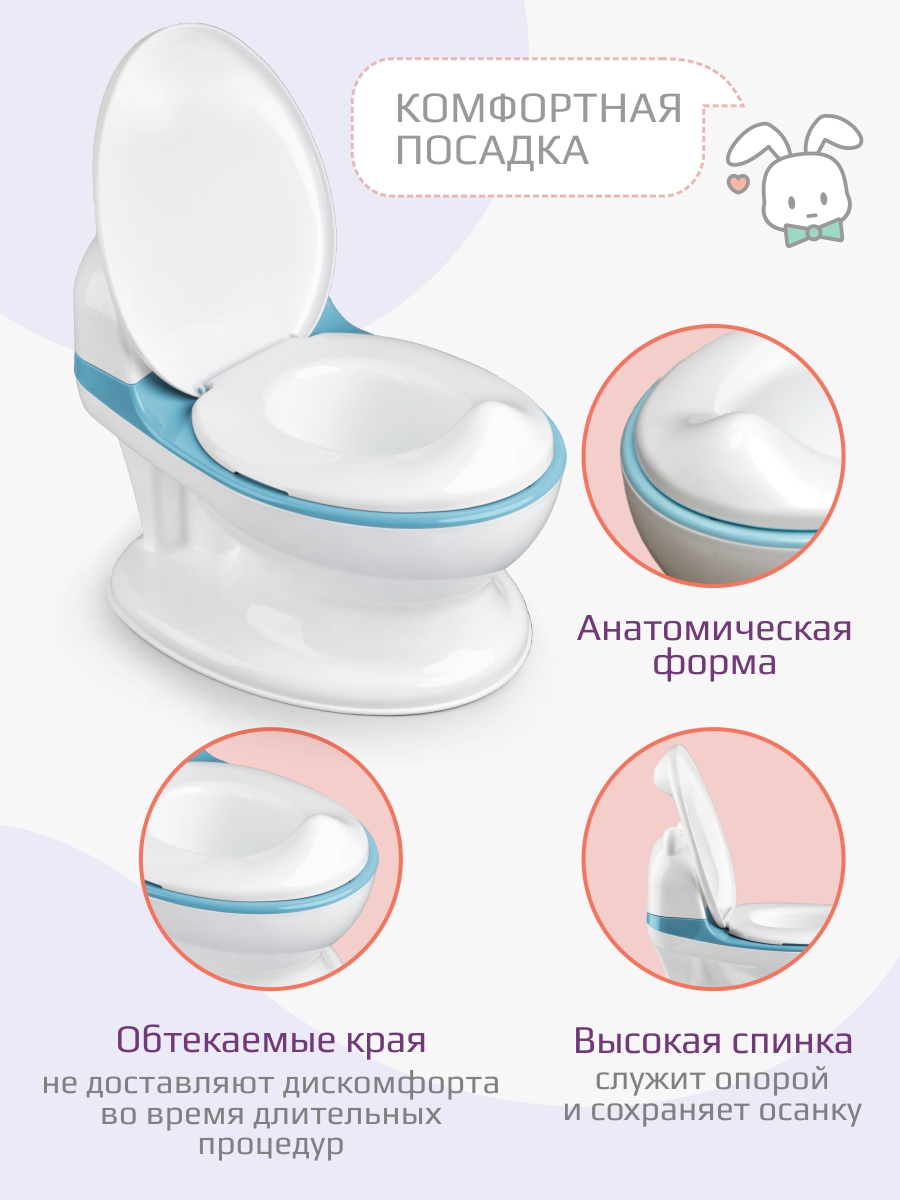 Горшок KidWick Панда музыкальный голубой - фото 2