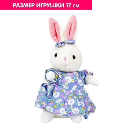 Игрушка мягкая Bebelot Зайчишка в голубом платье 17 см