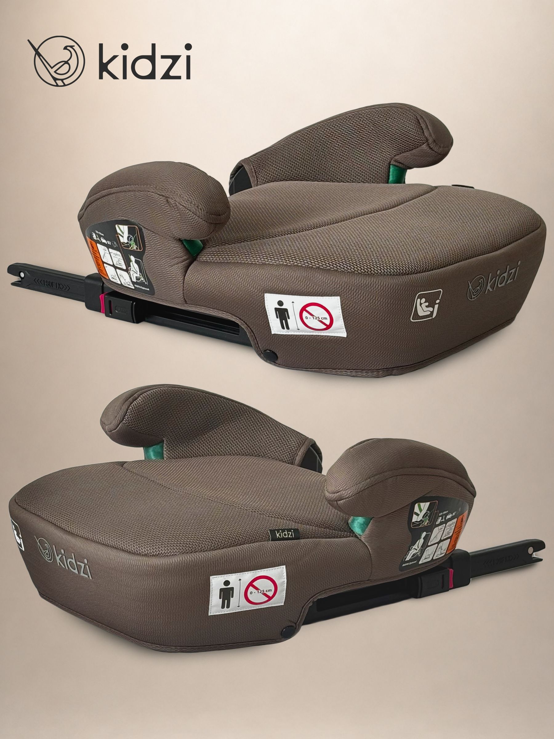 Автокресло Kidzi Bro i-SIZE Isofix 3 (22-36 кг) коричневый - фото 12
