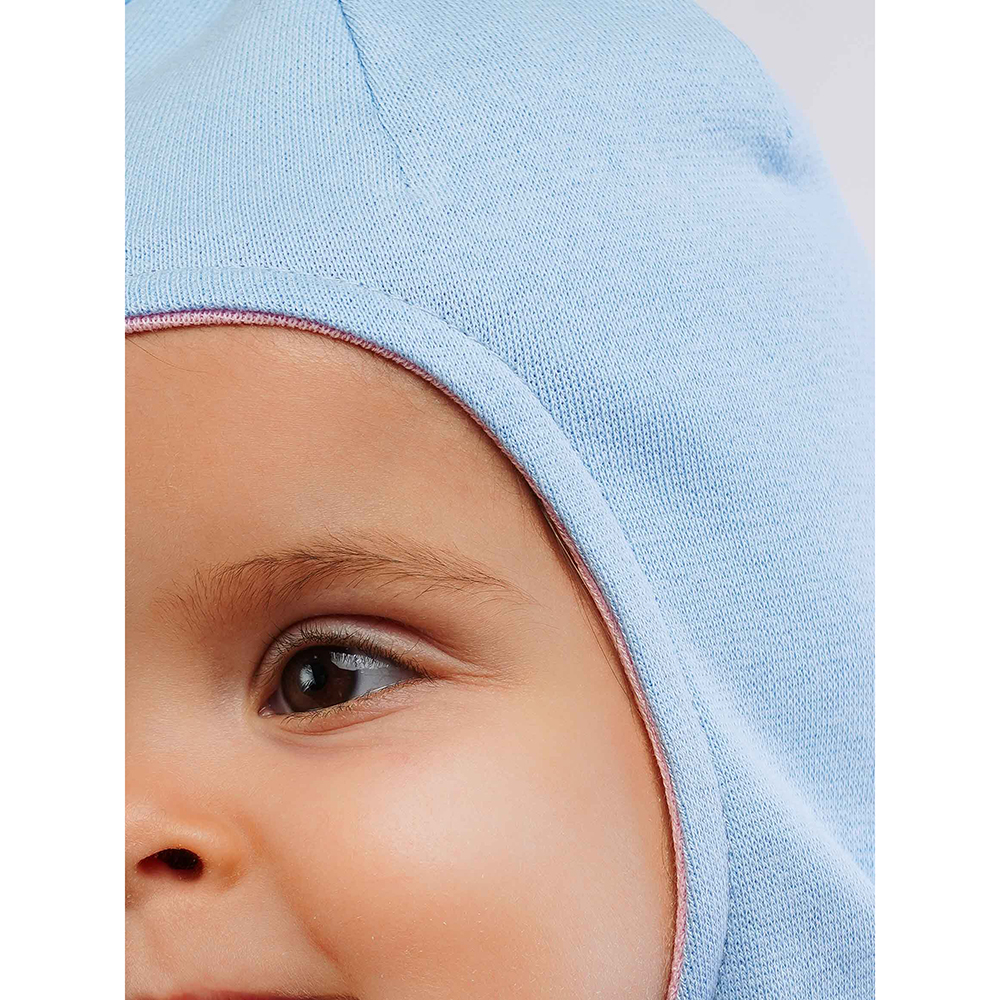 Шапка-шлем ПриКиндер U-A_221079 Цвет: Голубой/бледно-розовый - фото 3