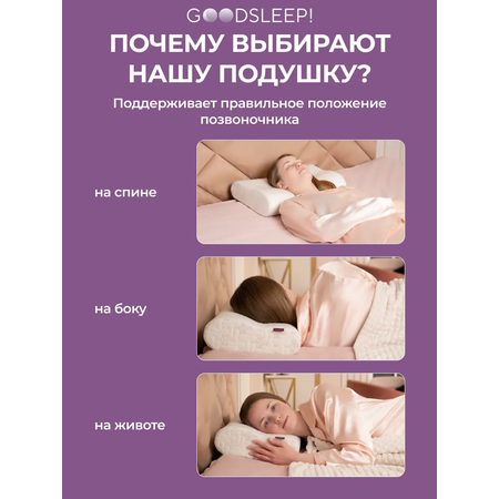 Ортопедическая подушка Goodsleep! Wave Compact с эффектом памяти под голову