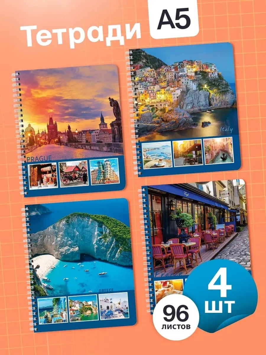 Тетрадь Brauberg клетка 96 лист. 4 шт. - фото 1