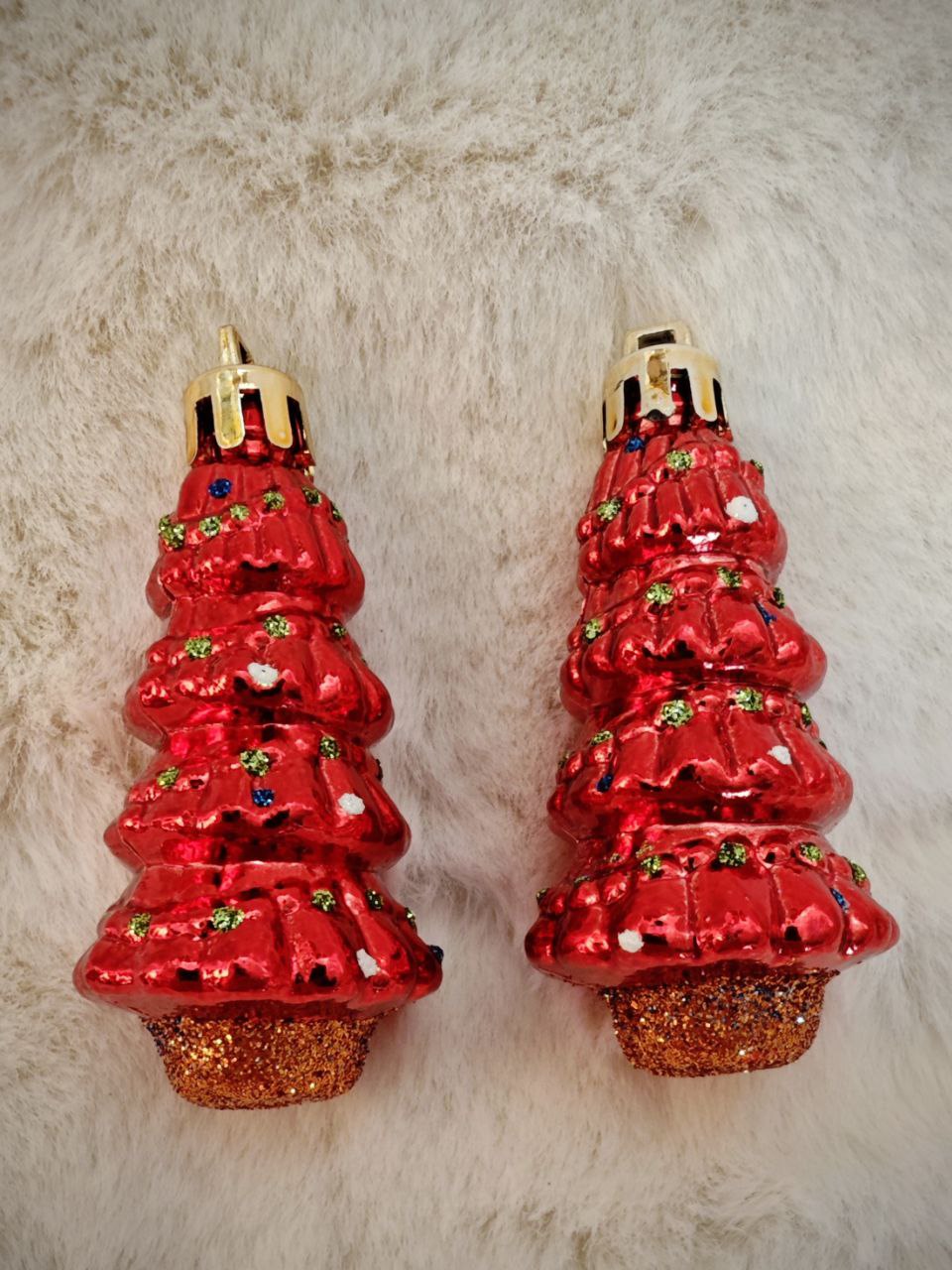 Елочки рождественские красные 2шт7см Магия праздника MAG1912-1 - фото 1