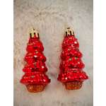 Елочки рождественские красные 2шт7см Магия праздника MAG1912-1