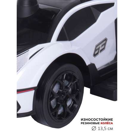 Каталка BabyCare Lamborghini с родительской ручкой белый
