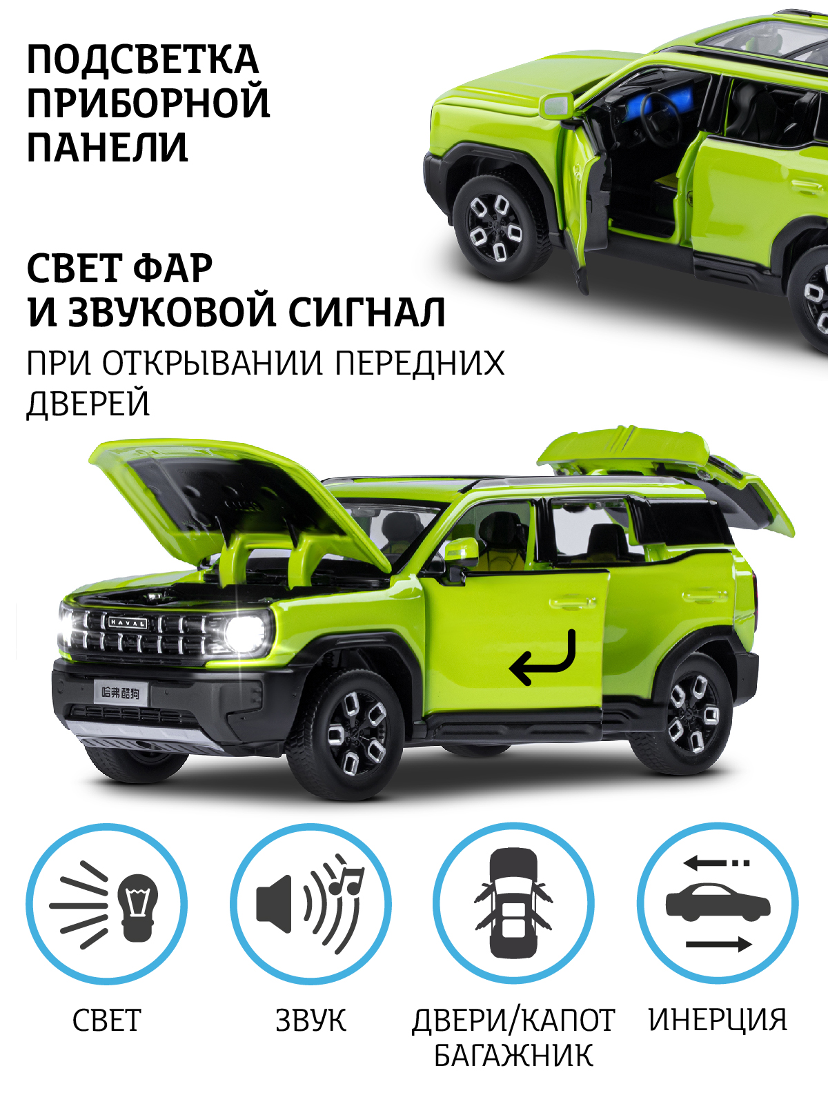 Внедорожник АВТОпанорама Haval Kugou 1:32 JB1251612 - фото 2