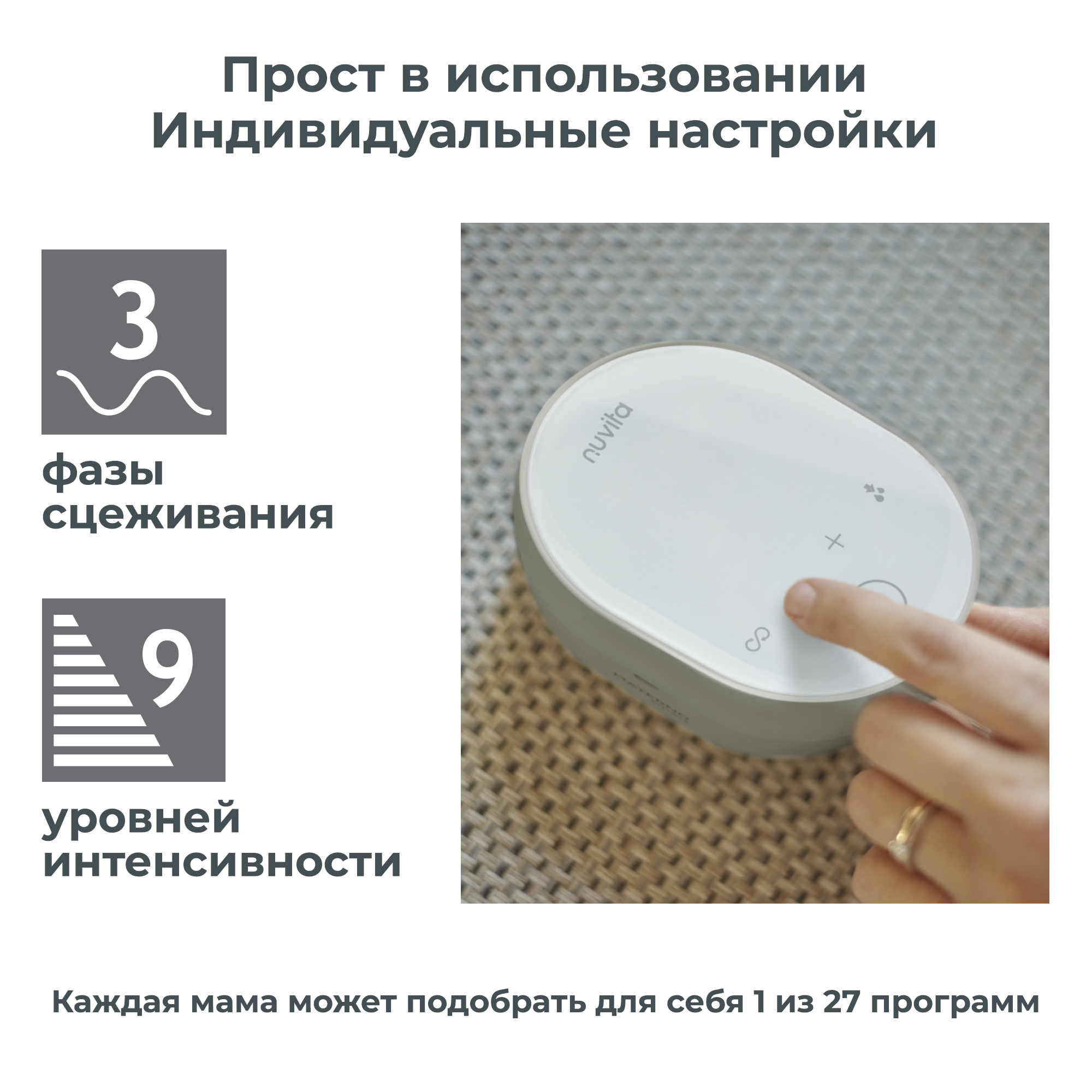 Молокоотсос электрический Nuvita Materno Smart Wear - фото 6