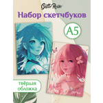 Блокнот Проф-Пресс скетчбук Gatto Rosso комплект из 2 шт по 80 л. А5. Таинственность+чувственность