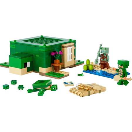 Конструктор LEGO Minecraft Черепаший пляжный домик блочный
