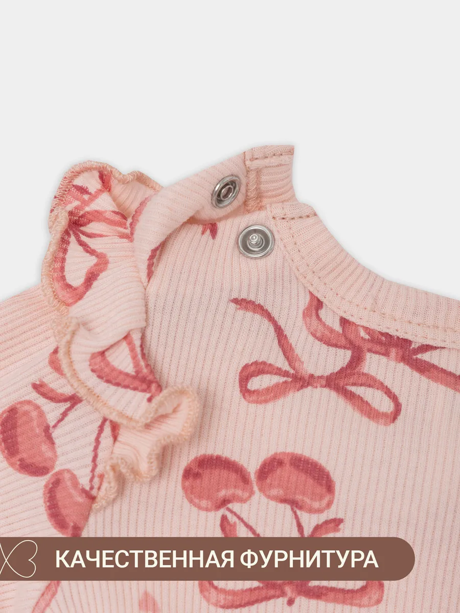 Боди 2 шт Mark Formelle (Марк Формэль) 13017-2/сердечки на белоснежном +бантики на персике - фото 9