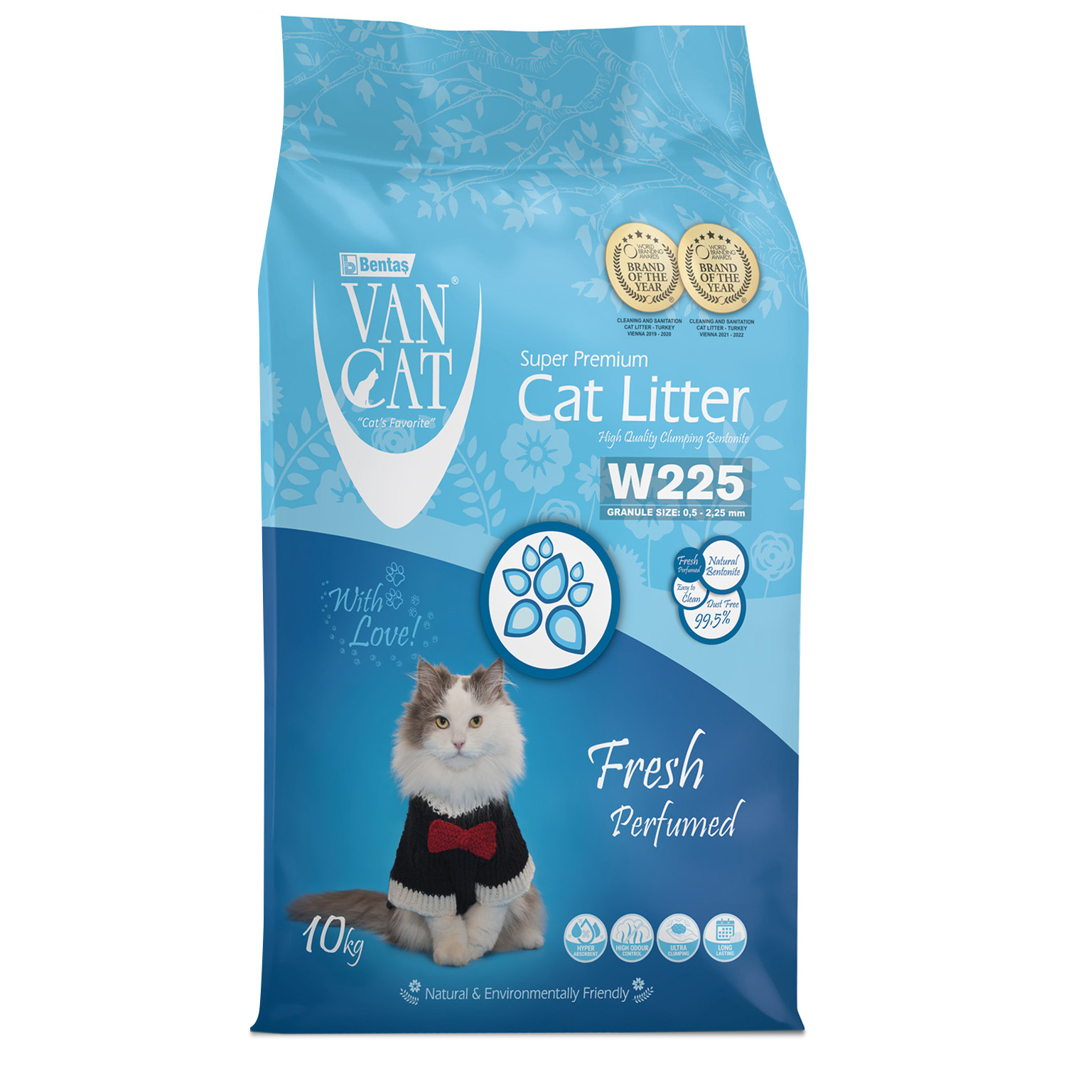 Наполнитель для кошек Van Cat Fresh комкующийся Весенняя свежесть 10кг - фото 1