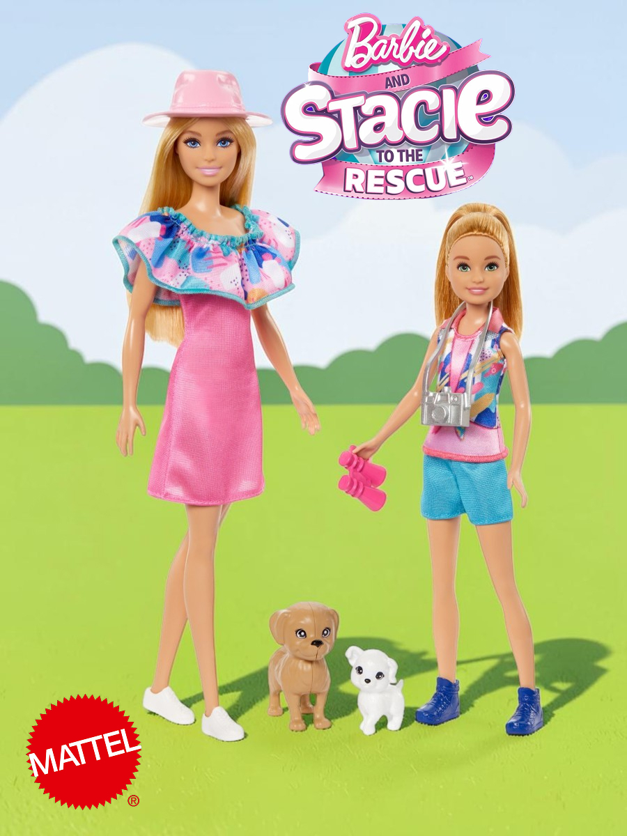 Кукла модельная Barbie Барби и Стейси с питомцами высота 29 см HRM09 - фото 1