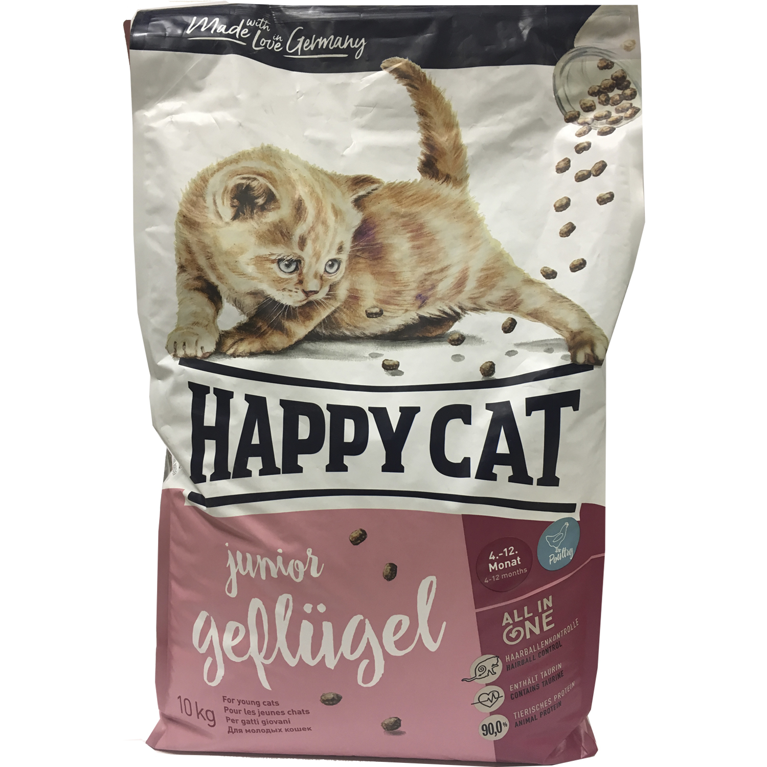Корм сухой для котят Happy Cat Supreme 10кг птица - фото 1