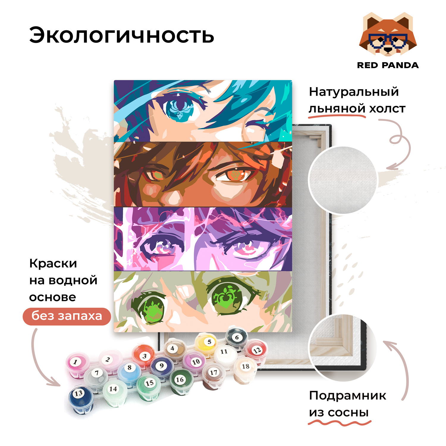 Картина по номерам Red Panda - фото 3