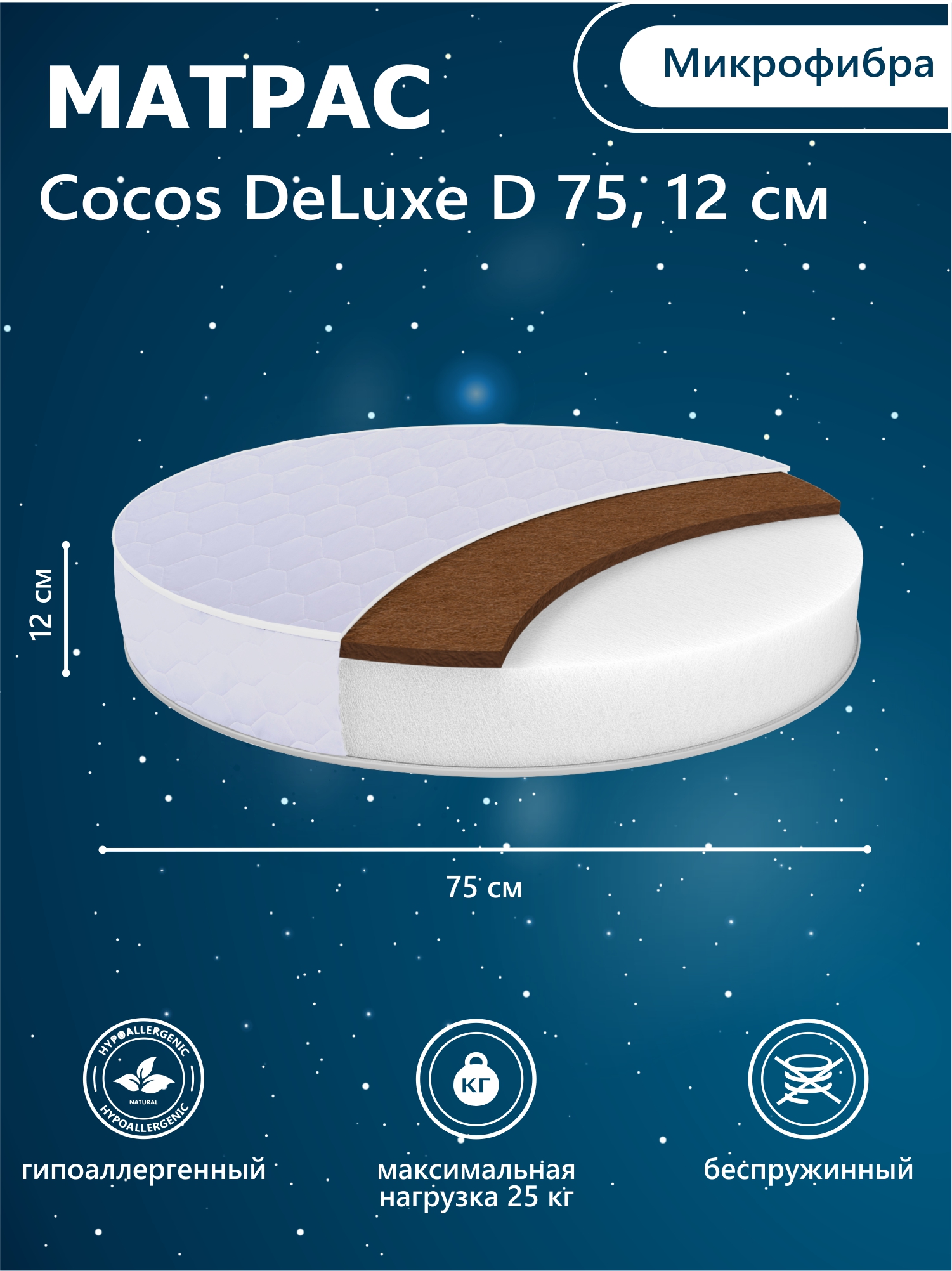 Матрас круглый Sweet Baby 75х75 - фото 1