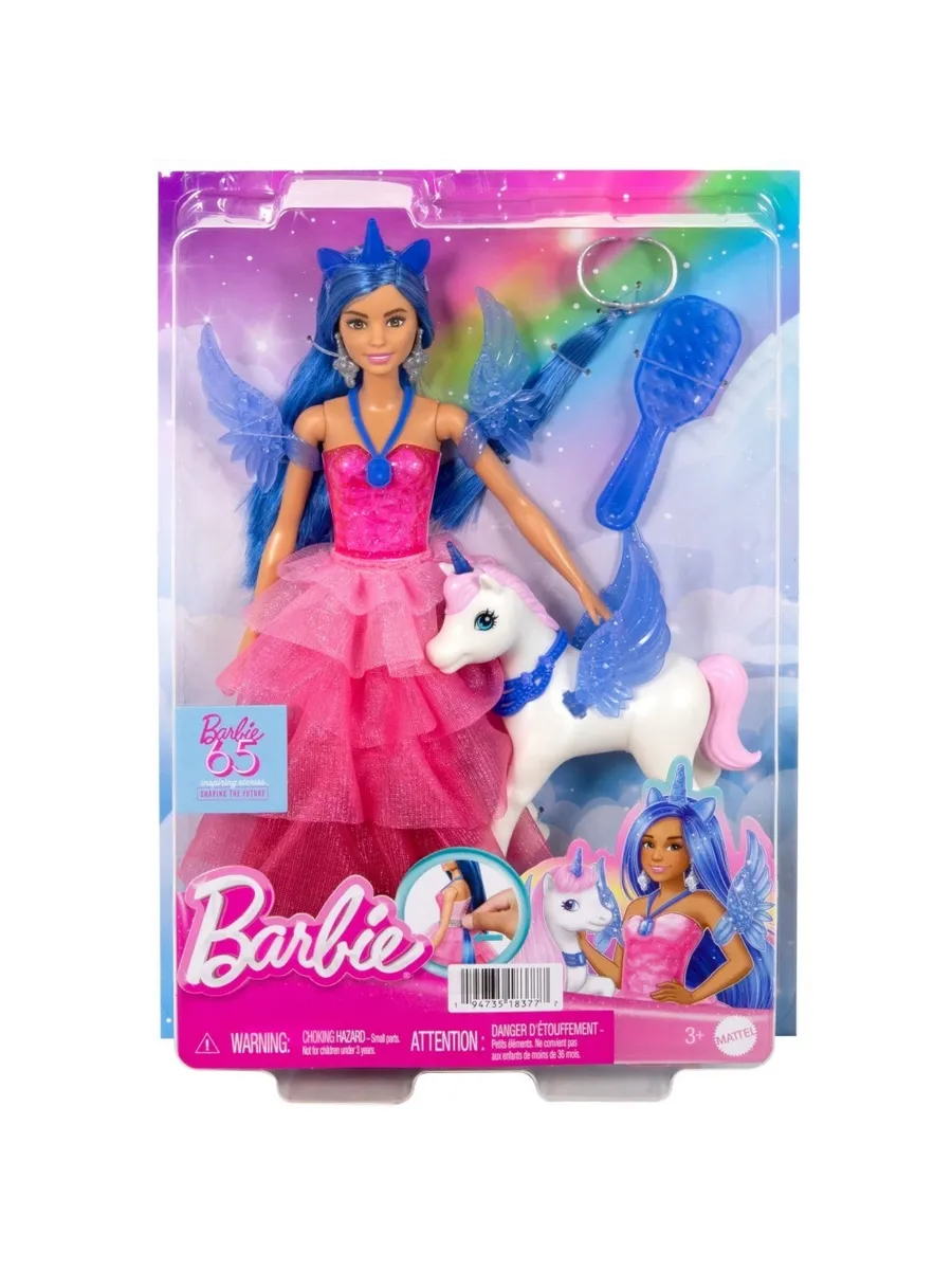 Кукла модельная Barbie 65th Anniversary Принцесса Сапфир и единорог 121895 - фото 2