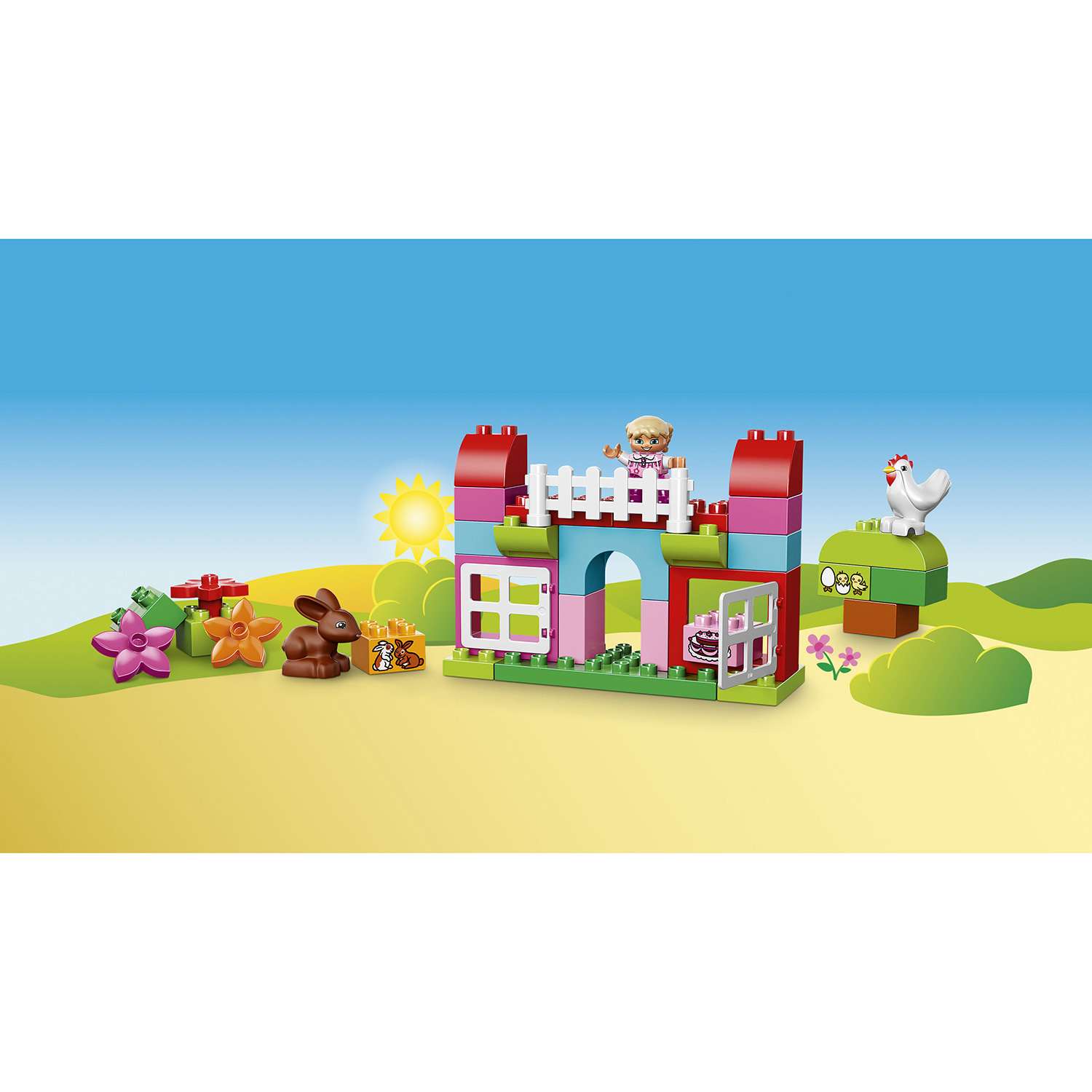 Конструктор LEGO DUPLO Лучшие друзья курочка и кролик блочный - фото 4
