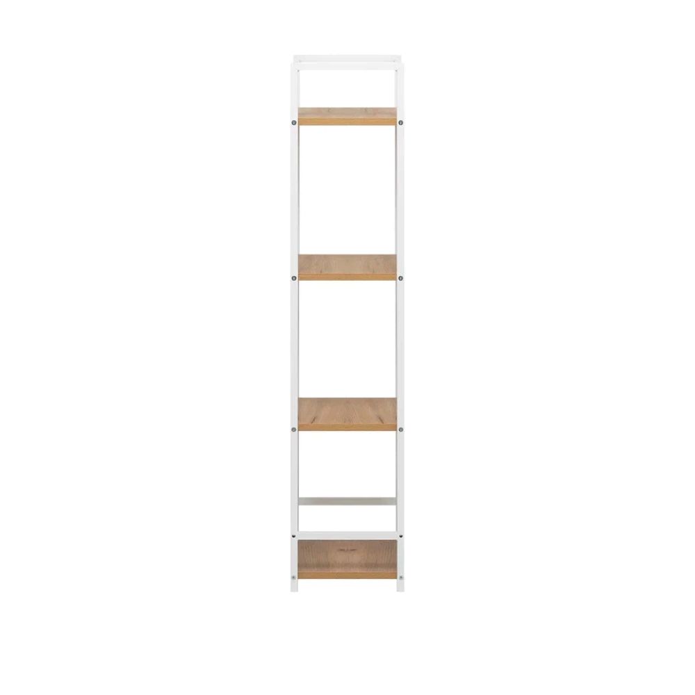 Стеллаж Leset Стилвуд 14 узкий 4 полки Белый/Дуб крафт золотой - фото 5