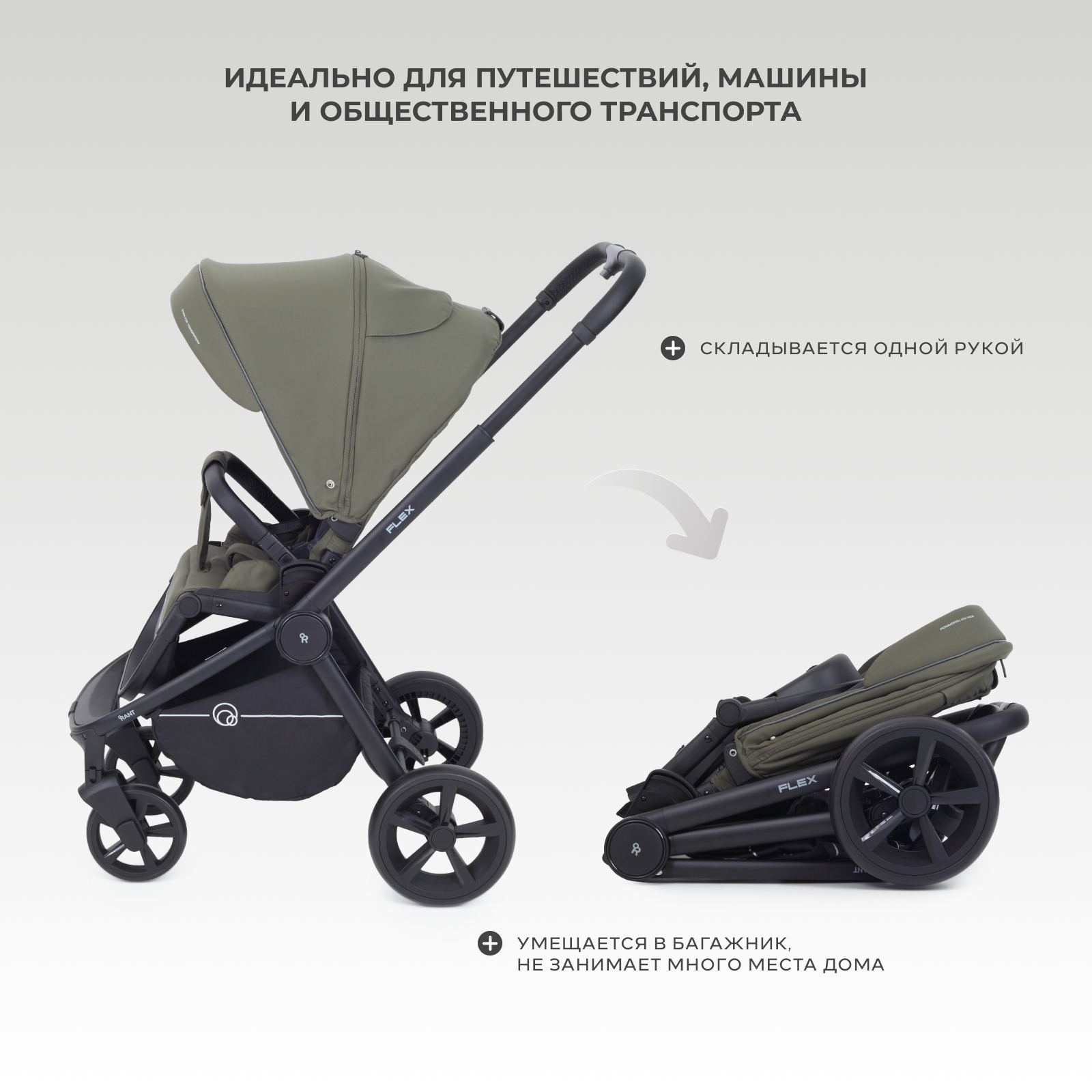 Коляска прогулочная Rant Flex зеленый - фото 10