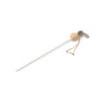 Дразнилка для кошек Barbaks джутовый шарик с пером и бубенчиком 40см