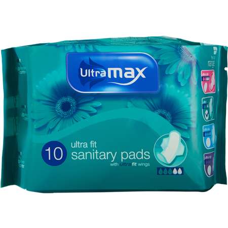 Прокладки UltraMax гигиенические 3 капли 260мм 10шт