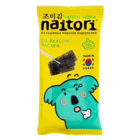 Чипсы NAITORI из морских водорослей со вкусом васаби 3г
