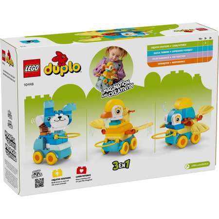 Конструктор LEGO DUPLO 3 в 1 животные на колесах 58 дет.