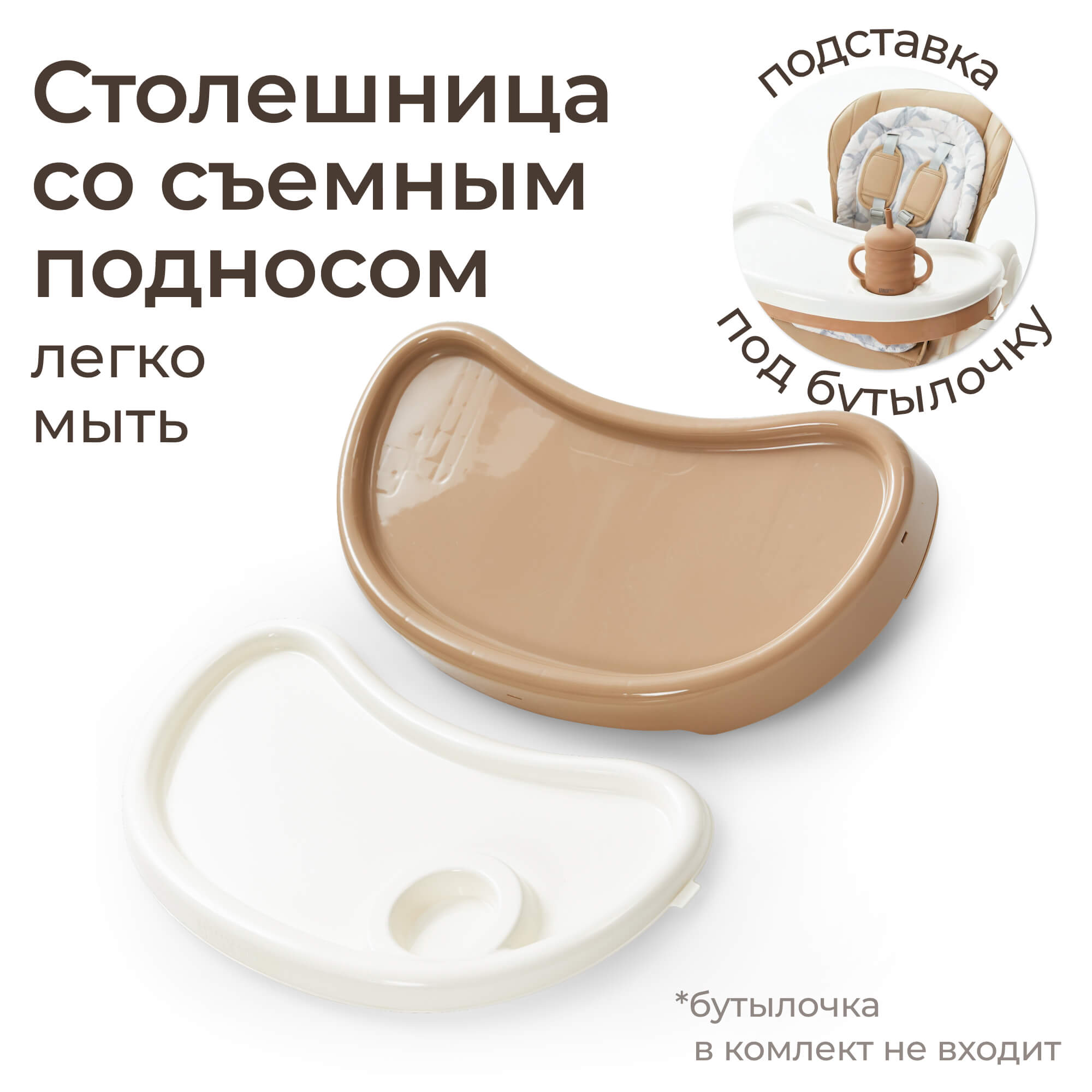 Стульчик для кормления UNIX Kids Ocean бежевый - фото 12