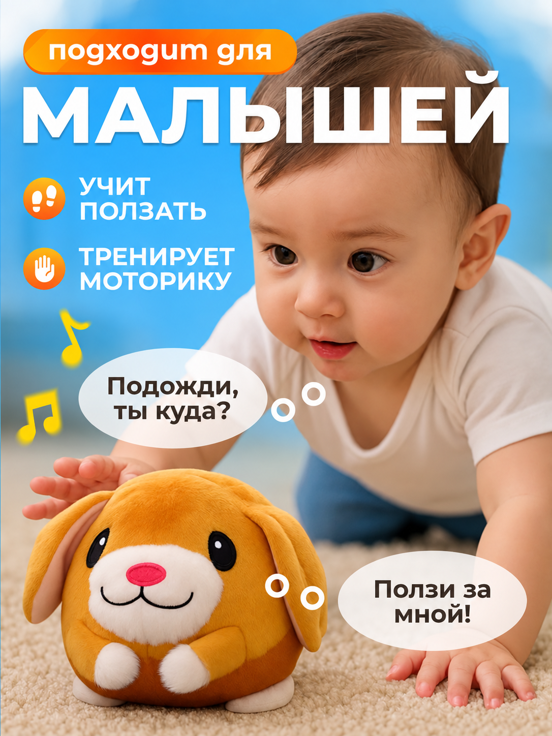 Мягкая игрушка FAVORITSTAR DESIGN Интерактивный щенок попрыгушка - фото 8