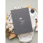 Альбом малыша для записей Moms Recordbook серая ткань