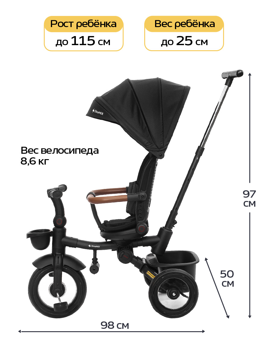 Трехколесный велосипед DinaMiX 10 дюймов - фото 2