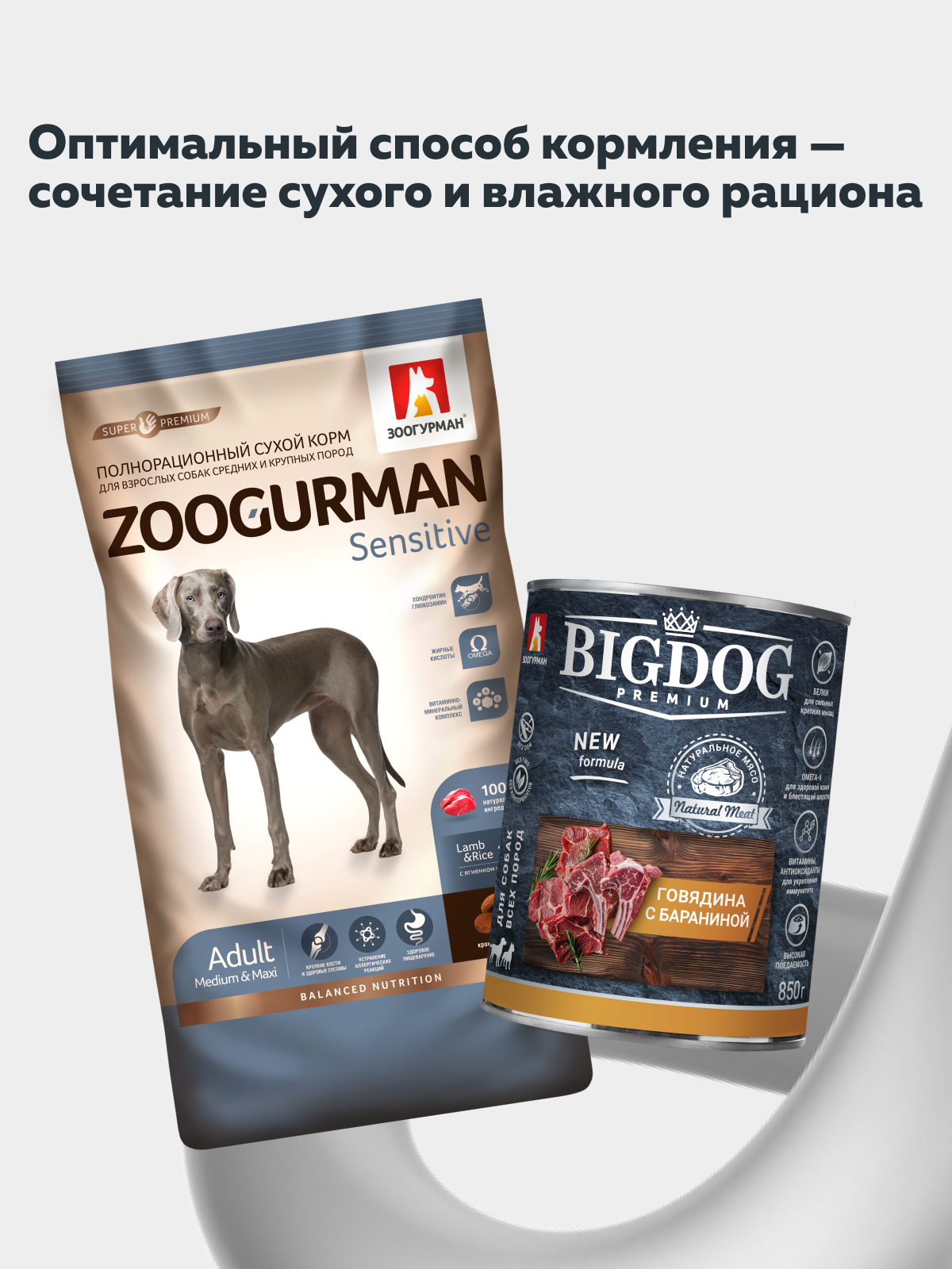 Корм влажный Зоогурман BIG DOG Premium Говядина с бараниной ж/б, 850гр х 6 шт. - фото 7