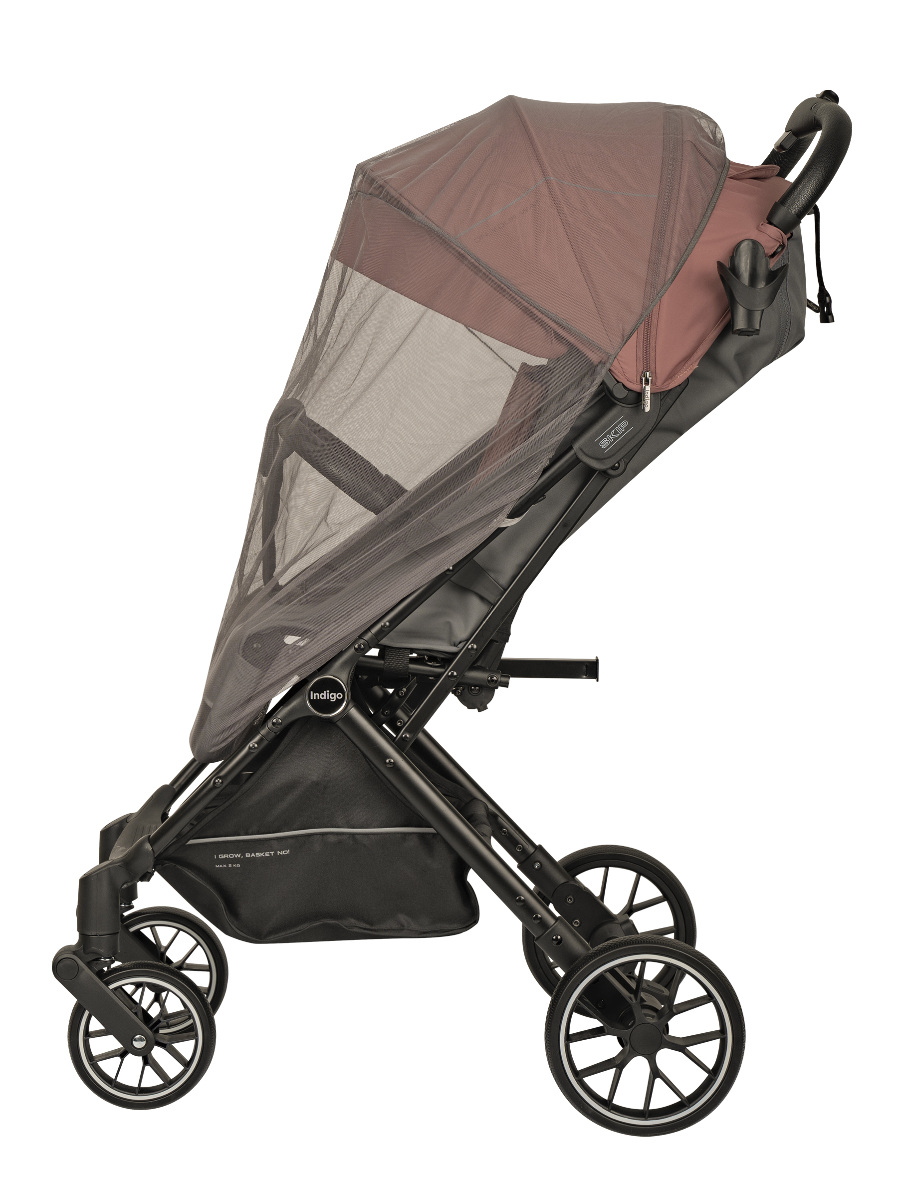 Коляска прогулочная Indigo Skip для путешествий, розовый розовый - фото 20