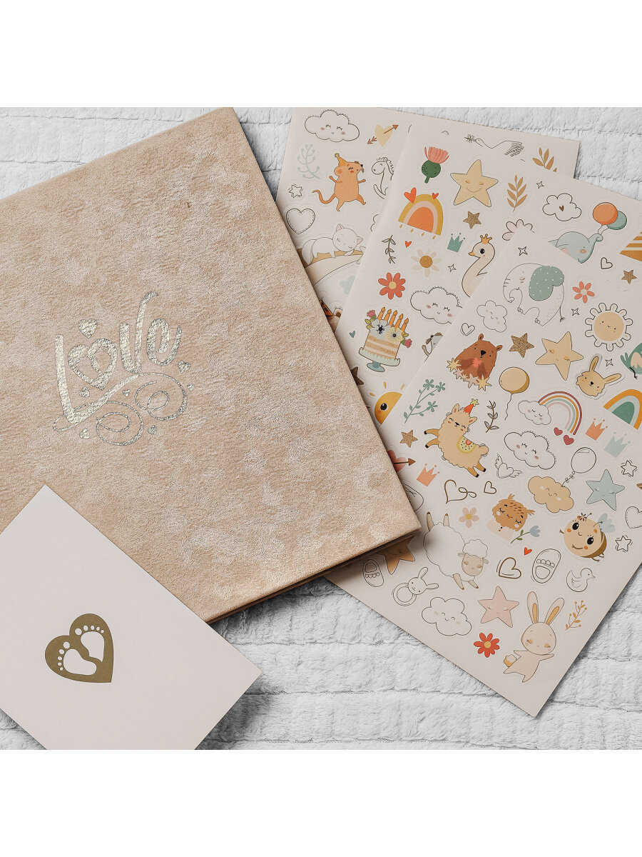 Фотоальбом анкета Brauberg детский семейный для новорожденных с наклейками - фото 14