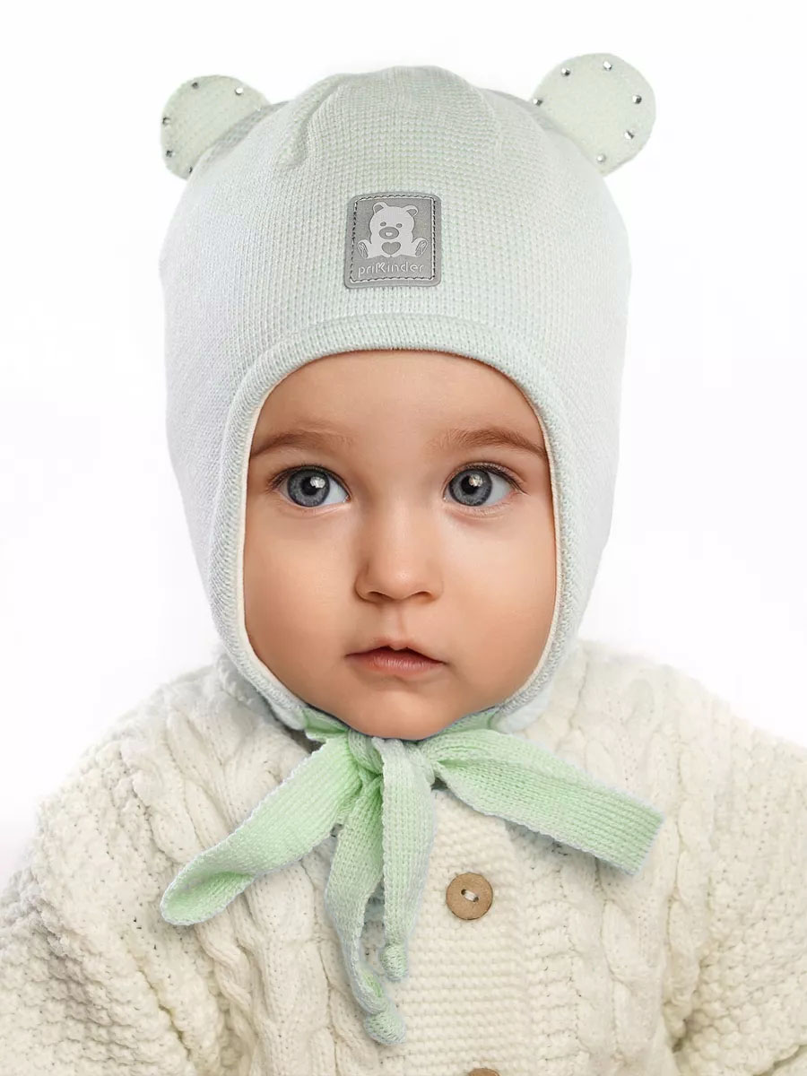 Шапка ПриКиндер D2-1890 Цвет: Мятный/белый - фото 8