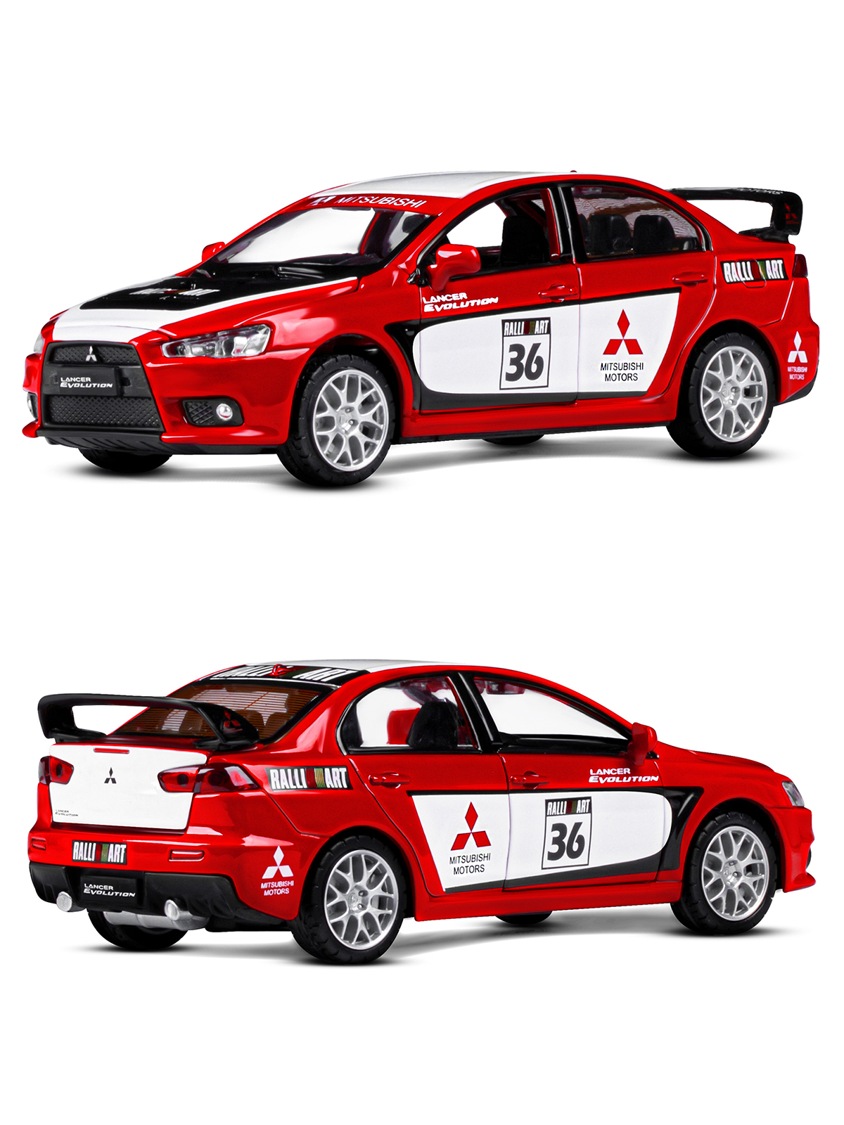 Автомобиль АВТОпанорама Mitsubishi Lancer Evolution 1:32 JB1251543 - фото 7