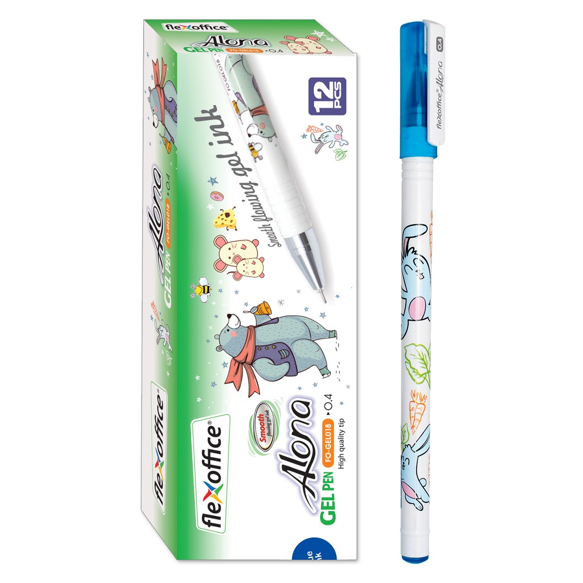 Ручка гелевая Flexoffice 12 шт. - фото 5