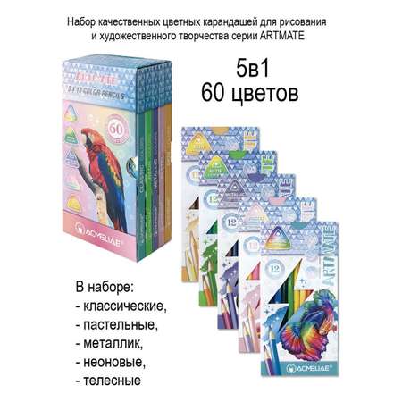 Карандаши цветные ACMELIAE 60 шт.